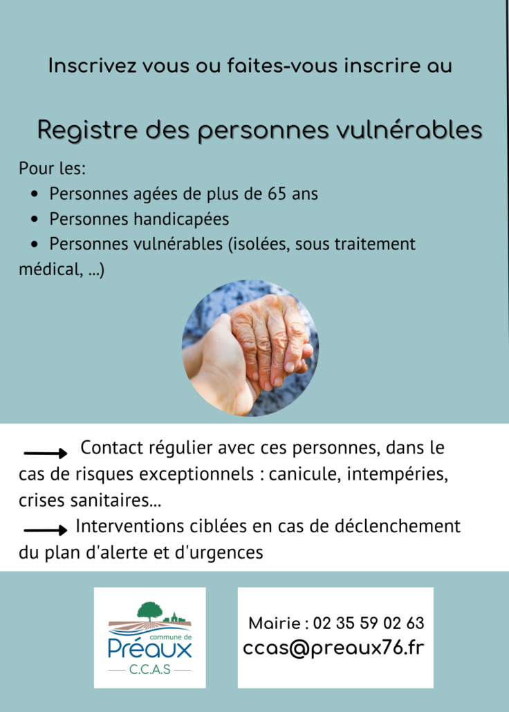 Registre Des Personnes Vulnerables Site Officiel De La Ville De Pr Aux